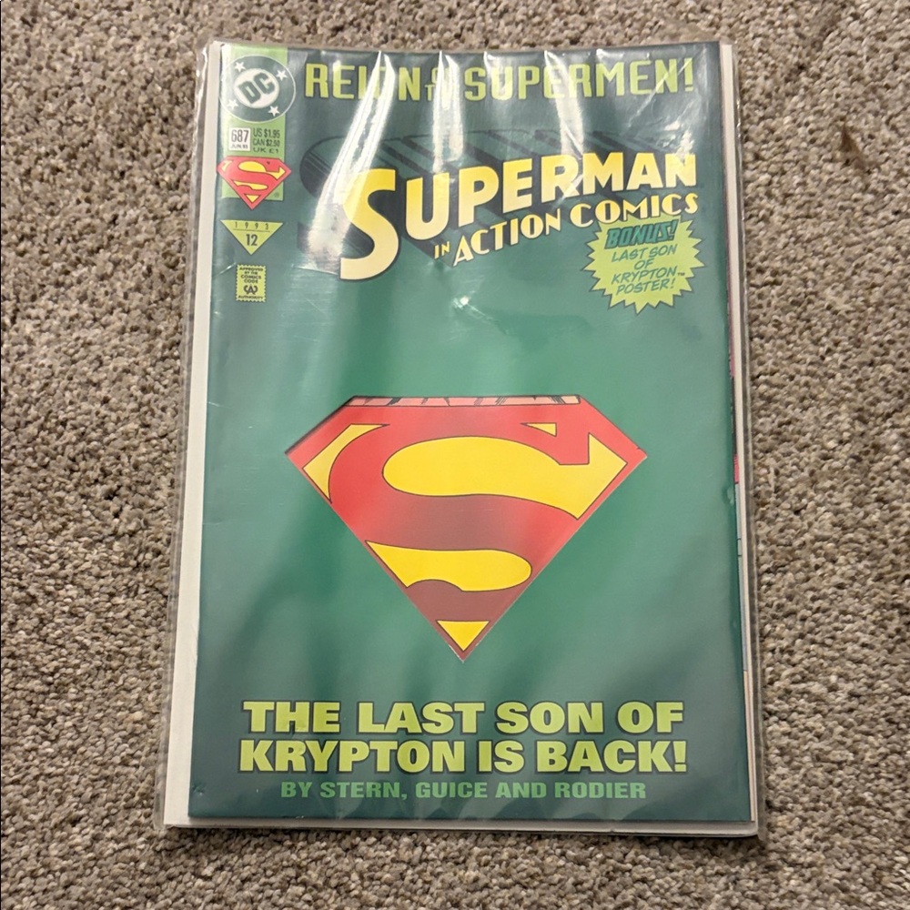 DC Comics Superman Action Comics with Green and Yellow Cover